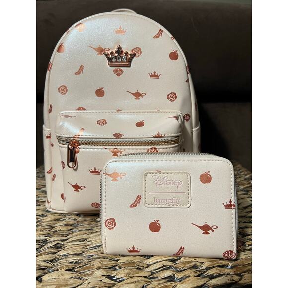 Loungefly Disney Princess Iridescent Icons Mini Backpack Wallet - Picture 1 of 9
